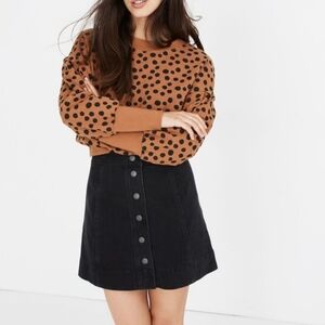 Madewell Metropolis Mini Snap Jean Skirt In Rawley Black Size 4